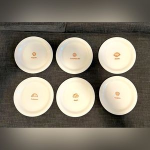 Breakfast Bistro Plates Toast Muffin Bagel Brioche Cinnamon Roll Croissant